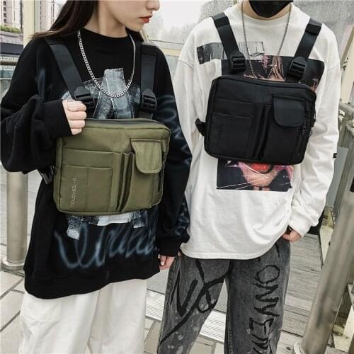 Trendy Brand 2021 New Chest Bags for Men Tacticl Chest Rig Bag Nylon Hip-hop Unisex Fashion Streetwear Multifuntion Vest Bags