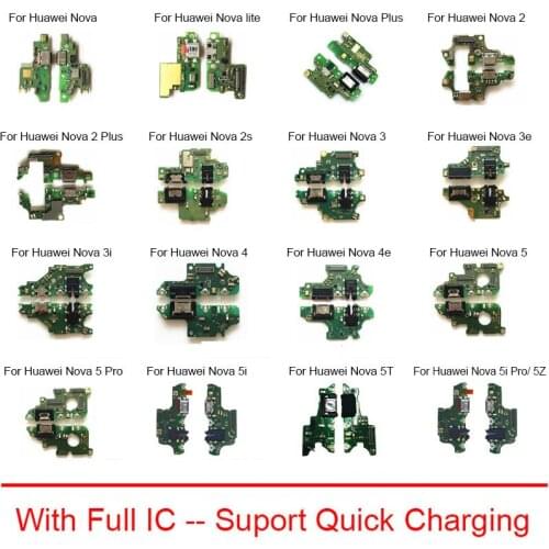USB Charging Dock Connector Charge Board Flex Cable For Huawei Nova 2 2S 3 3E 3I 4 4E 5 5 5i 5T 5Z 6 7 7I SE Pro lite plus