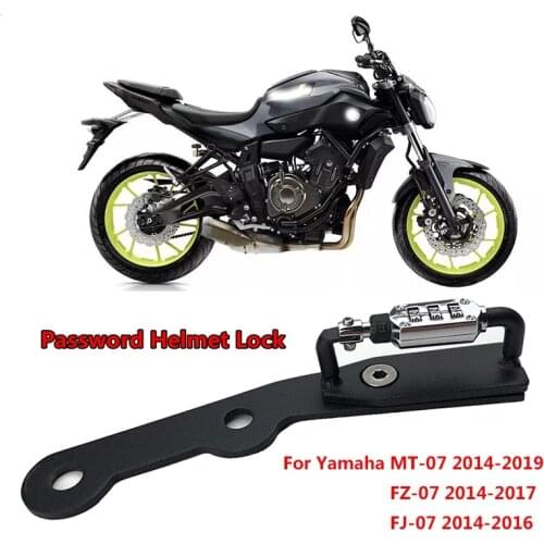 MT07 Helmet Lock Password Mount Hook Black Side Anti-theft Security Fits For Yamaha MT-07 14-19，FZ-07 FZ07 14-17, FJ-07 14-16