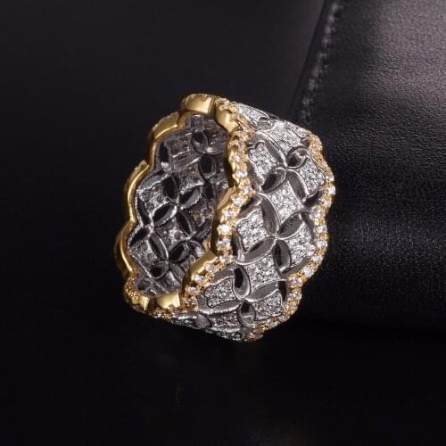 Wedding Ring Jewelry Pave 256pcs Simulated DIAMOND CZ RINGS white sapphire 925 Sterling silver & gold for Women gift Size 5-11