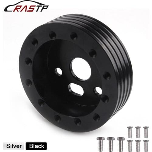 1" Black Silver Hub for 6 Hole Steering Wheel for Grant APC 3 Hole Adapter Boss Kit Car Spacer Steering Wheel Padding RS-STW024
