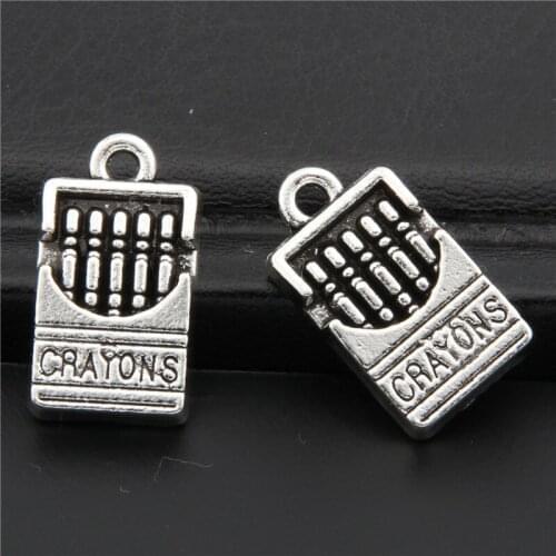 15pcs Tibetan Silver Color Crayons Charms Bracelet Necklace Pendant Jewelry Accessories A2714