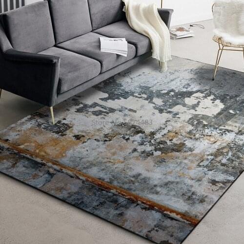 200*300cm Retro Distressed Dark Blue Cement Industrial Style Kitchen Living Room Bedroom Bedside Carpet Floor Mats