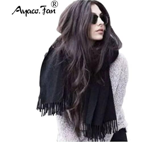 200cm*70cm Winter Oversize Scarves Simple Fashion Warm Blanket Unisex Solid Wrap Cashmere Scarf Shawl Pashmina For Women Men