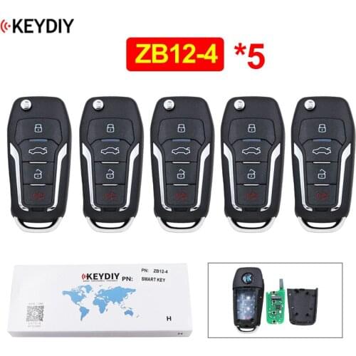 5Pcs/Lot KEYDIY 3+1/4 Button Universal KD Smart Key ZB12-4 Car Key Remote Replacement for KD-X2 Fit for More than 2000 Models