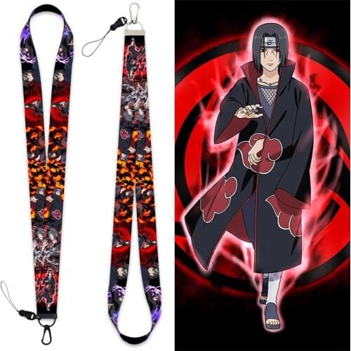 Cosplay Akatsuki Itachi Keychain Anime Accessories Narutos Neck Strap Phone Chain Work Id Card Bag Lanyard Cartoon Jewelry Gift