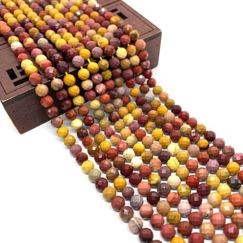 Natural Stone Beads Egg Yolk Round Faceted Beads Used In Jewelry Making Handmade DIY Necklac Bracele Jewelry Gift Accessory 6mm