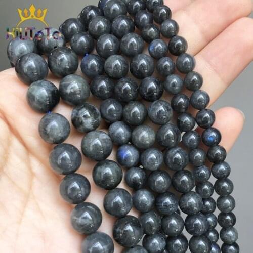Natural Beads A+ Gray Labradorite Stone Round Loose Beads For Jewelry Making DIY Bracelets Necklace Accessories 15'' 6/8/10mm
