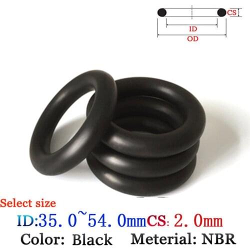 CS2.0mm ID35.0-54.0mm NBR Rubber O-Ring Washer Seal Plastic gasket Silicone ring film oil and water seal gasket rubber sealing