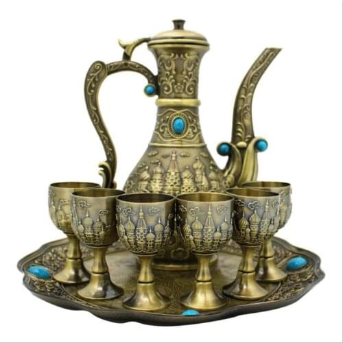 European 8pcs/set bronze decorative wine set bar equipment whiskey set for home bar JJ110