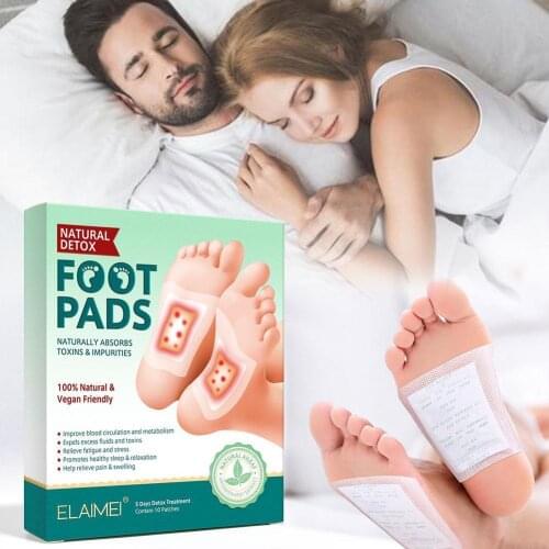 10pcs/set Detox Foot Patches Artemisia Argyi Pads Toxins Cleanse Health Weight Adhesive Loss Feet Body Tools Slimming Herba I8G2
