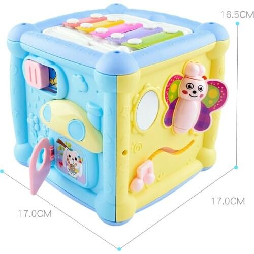 Childrens building blocks, hand drum, baby early education, polyhedral intelligence cube, pat drum educational toy kids toys