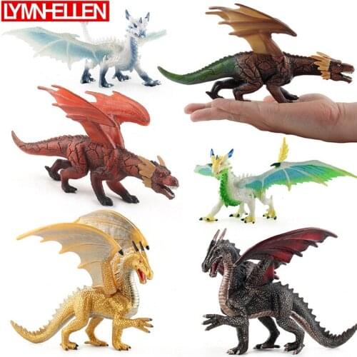 Wild Animals Dragon Model Flying Day Dragon Ornaments Stereo Dinosaur Movable Model Doll Christmas Toys for Children Gifts