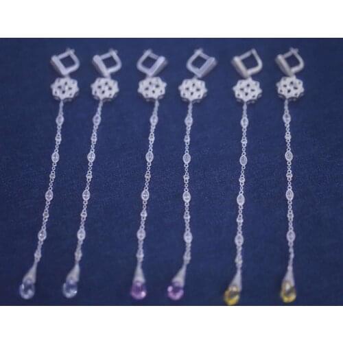 Designer Fashion 925 Sterling Silver Jewelry 3A Cubic Zirconia Party Earring