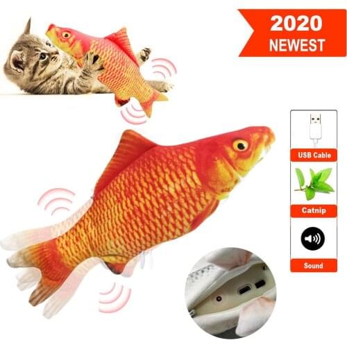 Electric Moving Fish Cat Toy Realistic Plush Simulation Electric Wagging Fish Kids Toy Catnip Kicker Toy For Kitten Kitty Pet