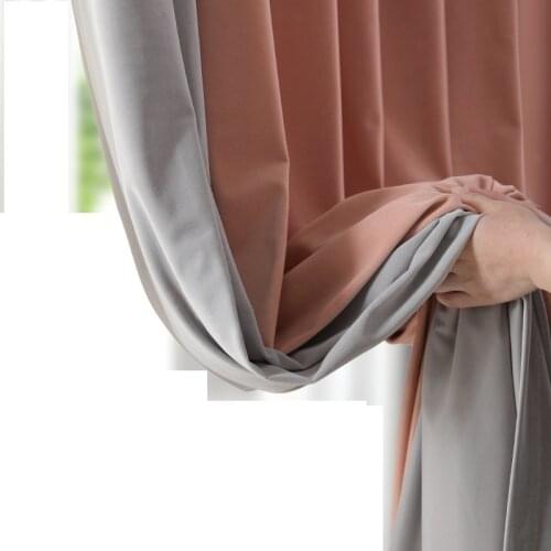 High-end Nordic Mink Velvet Curtains for Living Room Bedroom Light Luxury High Blackout Curtains Solid Color Classical Curtain