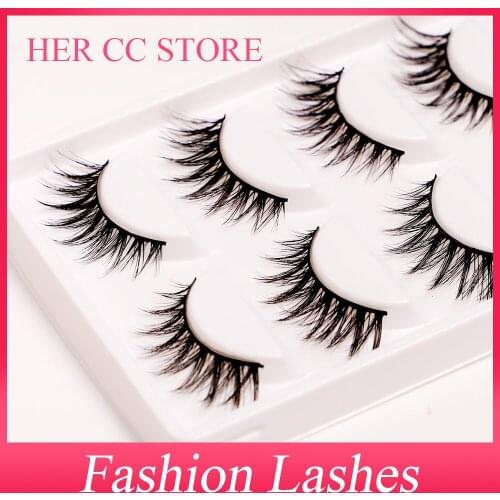 INDIVIDUAL PACKING 5PAIRS 0.07mm 3D SOFT DRAMATIC NATURAL THICK FASHION FALSE EYELASHES HIGH QUALITY MAKUP（9X)