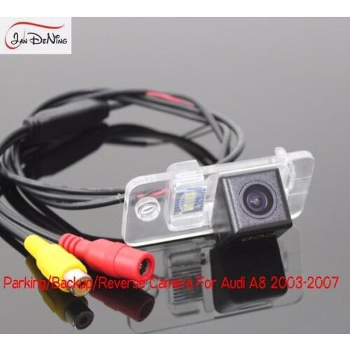 JanDeNing HD CCD Car Rear View Parking/ CCD Reverse Camera/License Plate Light OEM Waterproof For Audi A8 S8 2003-2007
