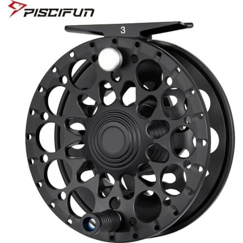 Piscifun Crest Black Fly Reel Fully Sealed Drag CNC Machined Aluminium Alloy Right Left Hand Retrieve Fly Fishing Wheel
