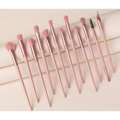 12pcs Makeup Brushes Eye Shadow Fan-shaped Lip Eyebrow Powder Brush High Quality Material Multifunctional Beauty Makeup Tools
