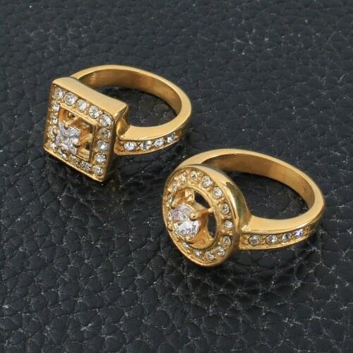 Stainless Steel Ring Jewelry Gold Color Rings Wholesale For Women Fashion Gift Newest RBJKALBE