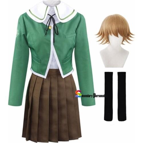 Kuma Chihiro Fujisaki Cosplay Costume Danganronpa Fujisaki Cosplay Wig Womens JK Uniforms Suit Halloween Carnival Costume