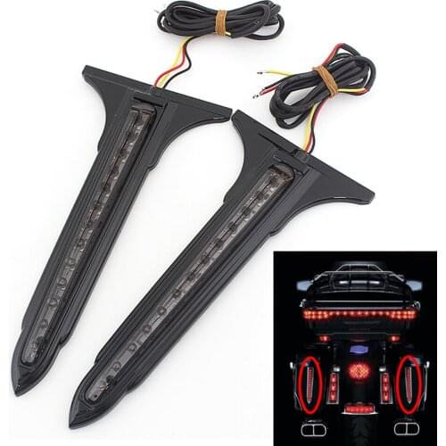 Left and Right Motorcycle Saddlebag Luggage LED Brake Tail Turn Signal Light Kits Fit For Harley Touring Electra Glide Road King