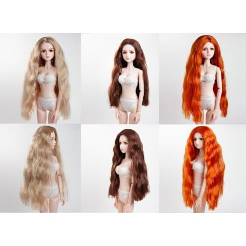 MagiDeal Fashion Girl Doll Slightly Curly Hair for 1/4 BJD Dolls DIY Making Accessory