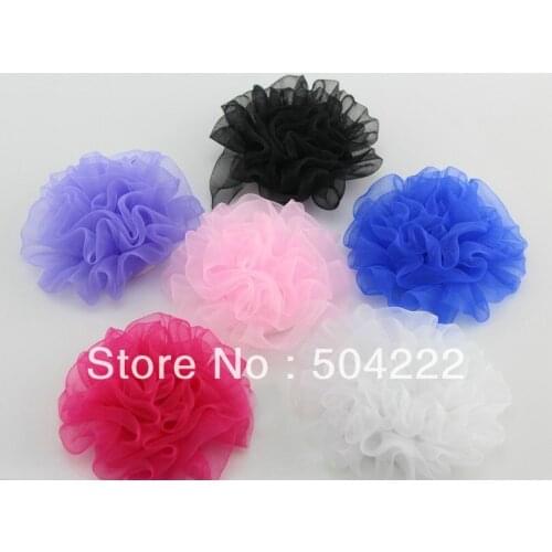 Set of 35 pcs soft organza tulle assorted Flowers for wedding decor, Family Photos, Baby Headbands-BY0075