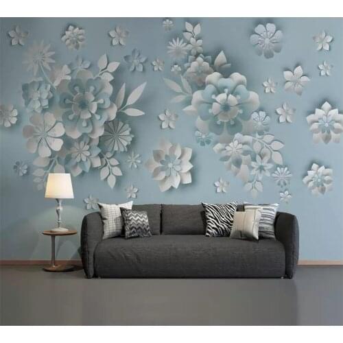 Beibehang Custom wallpaper Nordic wind 3D embossed murals floral living room bedroom background wall paper mural Papel de parede
