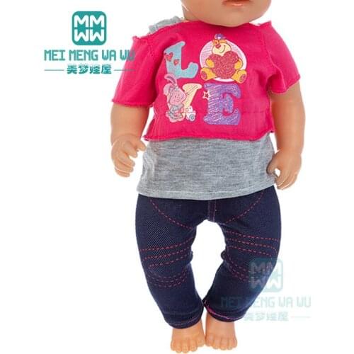 Clothes for doll fits 43cm baby toy new born doll fashion casual suits, jackets, shoes