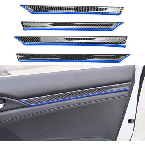 Door Panel Dial Interior Door Moulding Trims Cover ABS Decal Accessories For Honda 4-Door Civic 2020 2019 2018 2017 2016BLUE