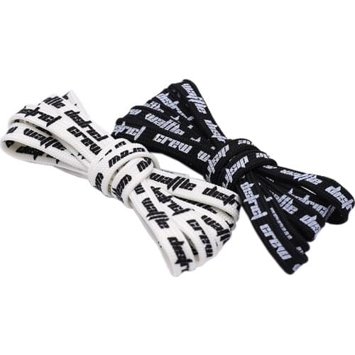 Weiou Flat Printed Waffle District Crew Shoelaces Beige Double-sided Printing Authentic Shoestring Sports Sneaker SB Drawstring