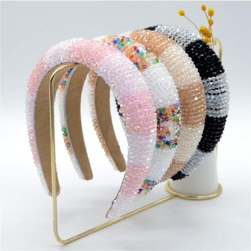 Shinny Crystal Hairband Headband Turban for Women Lady Wide Hair Hoop Bezel Hair Bands Hair Accessories For Christmas Holloween