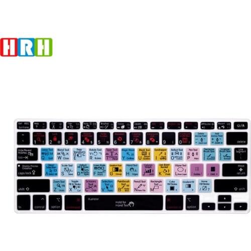 HRH Illustrator Korean Hotkey Shortcuts Silicone Keyboard Cover Protector Keypad Skin For Mac Air Pro Retina 13"15"A1502