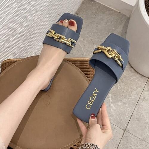 Shoes Sandals Women Outdoor Beach 2021 Summer New Fashion Simple Party Open Toe Slippers