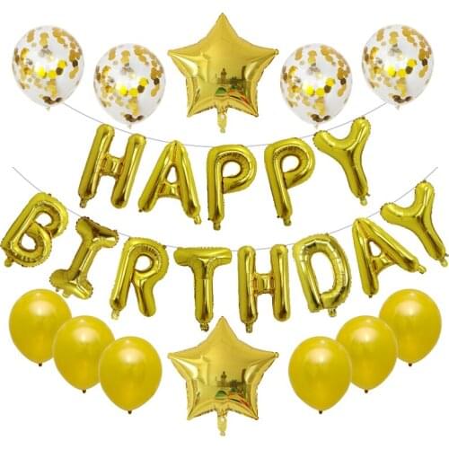 Happy Birthday balloon Letter Alphabe Rose Gold foil balloon wedding party birthday decoration adult kids helium party balloon