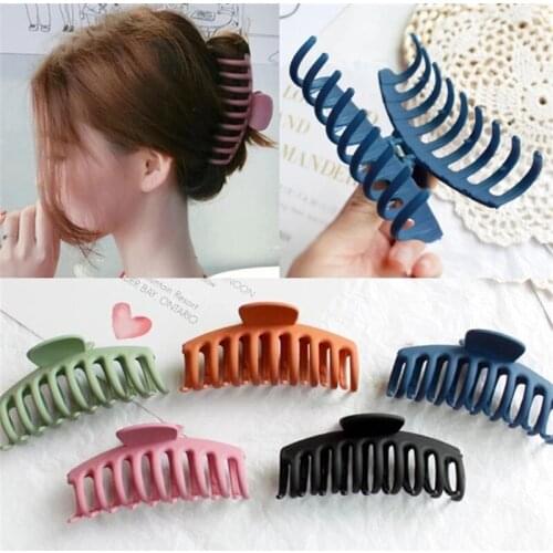 Hot Sale Solid Color Claw Clip Large Barrette Crab Hair Claws Bath Clip Ponytail Clip For Women Girls Hair Accessories Gift