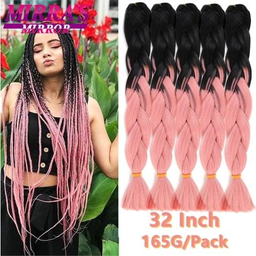 Mirra’s Mirror Long Jumbo Braids Hair 32 Inch Synthetic Braiding Hair Extensions for Women 165g/Pack Support Wholesale