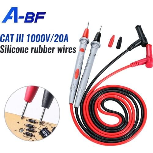 Multimeter Probe Test Lead Pin Wire Pen 1 Pair Universal Digital Multimeter Cable Alligator Clips 80cm A-BF 1000V 10A/20A