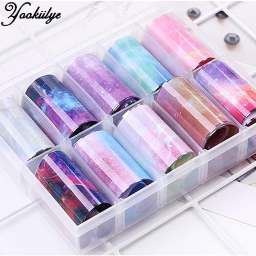 10pcs/set Nail Foils Sticker & Decal Nail Art Transfer for UV Gel DIY Nail Decoration Accessories Nail Foil Papers Manicure Tool