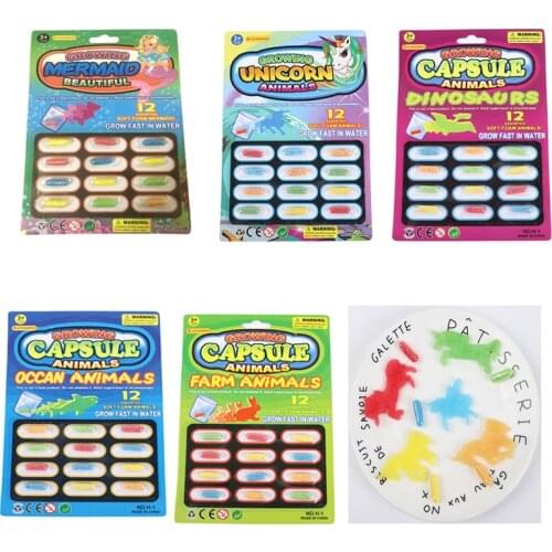 12pcs Water Absorption Larger Capsule baby kids toys fashion DIY Expansion Grow Toys Random brinquedos 5 styles juguetes dropshi