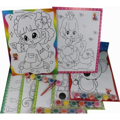 2Pcs/lot Art watercolor gouache coloring DIY handmade painting kindergarten puzzle graffiti child educational drawing set