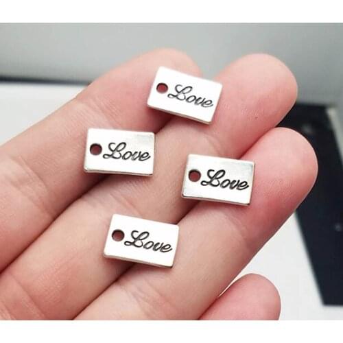 40pcs/lot--14x9mm, Antique silver plated Love Letter charms,DIY supplies,Jewelry accessories