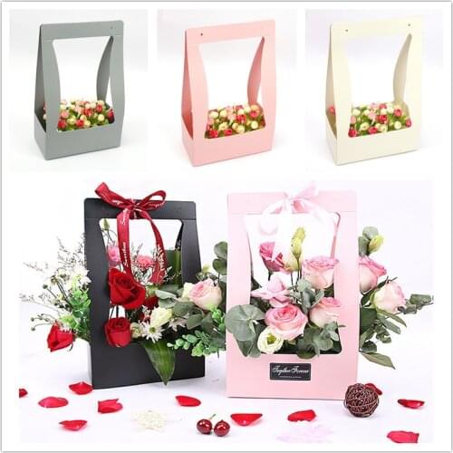 34x23.5x12cm 6pcs Paperboard Gift box DIY Valentines Day Flower Wrapping Box Gift Packing Box Bouquet Florist Supplies Wedding