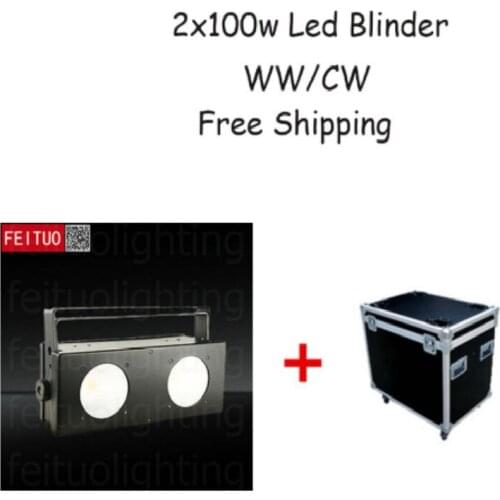 8pcs+ CASE Stage Event DMX Control 2X100W 2 Eyes LED Audience Blinder Light White Color Stage Blinder Light For Wedding Studio