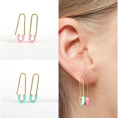 Aide 2021 Trend Dripping Oil Paper Clip 925 Sterling Silver Earrings For Women Earrings Dangle Piercing Pendientes Gifts Brincos