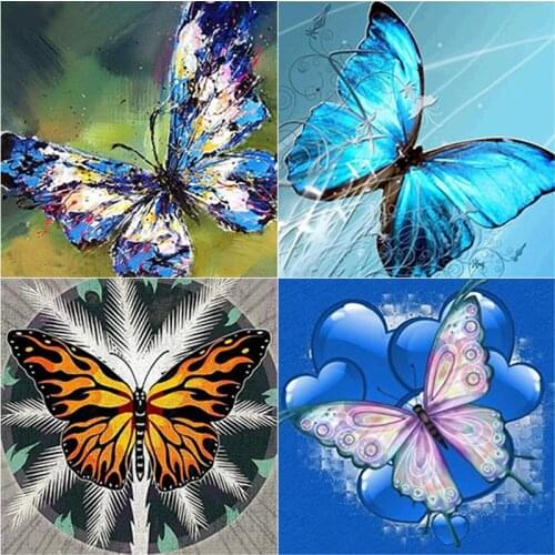 New 5D DIY Diamond Painting Butterfly Diamond Embroidery Animal Cross Stitch Full Square Round Drill Crafts Home Decor Art Gift