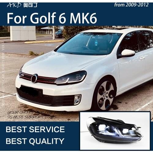 AKD Car Styling for Golf 6 Headlights 2009-2012 Golf 6 LED Headlight DRL Dynamic Signal Head Lamp Automotive Accessories