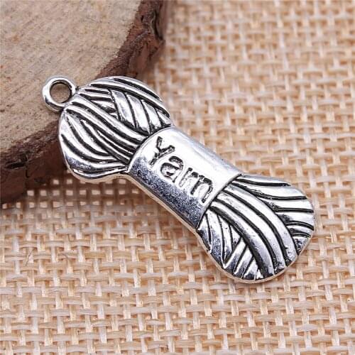 Free shipping 34pcs 31x12mm antique silver Yarn charms diy retro jewelry fit Earring keychain hair card pendant accessories